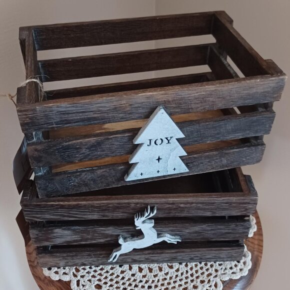 Two Christmas/Winter Crates, NWT - Picture 2 of 8